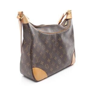 Louis Vuitton Boulogne Monogram Shoulder Bag Canvas Leather Brown